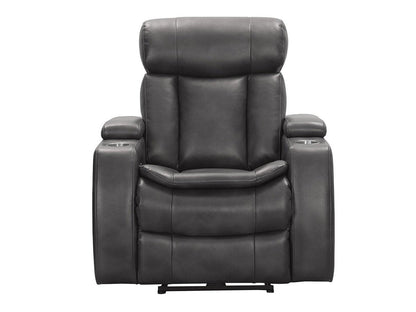 Fauteuil inclinable électrique Zayne en cuir gris