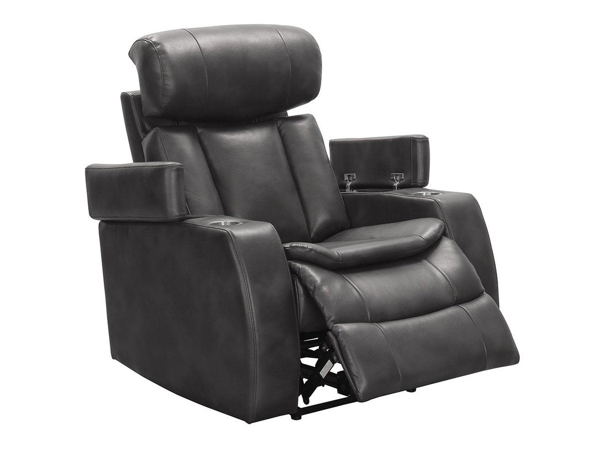 Fauteuil inclinable électrique Zayne en cuir gris
