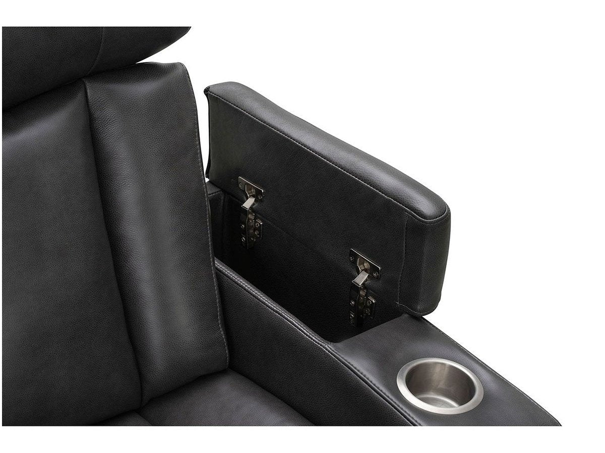 Fauteuil inclinable électrique Zayne en cuir gris