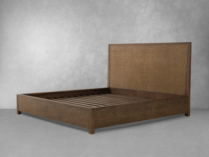 Lit JoJo Fletcher Sawyer en chêne et fibres végétales, marron - King