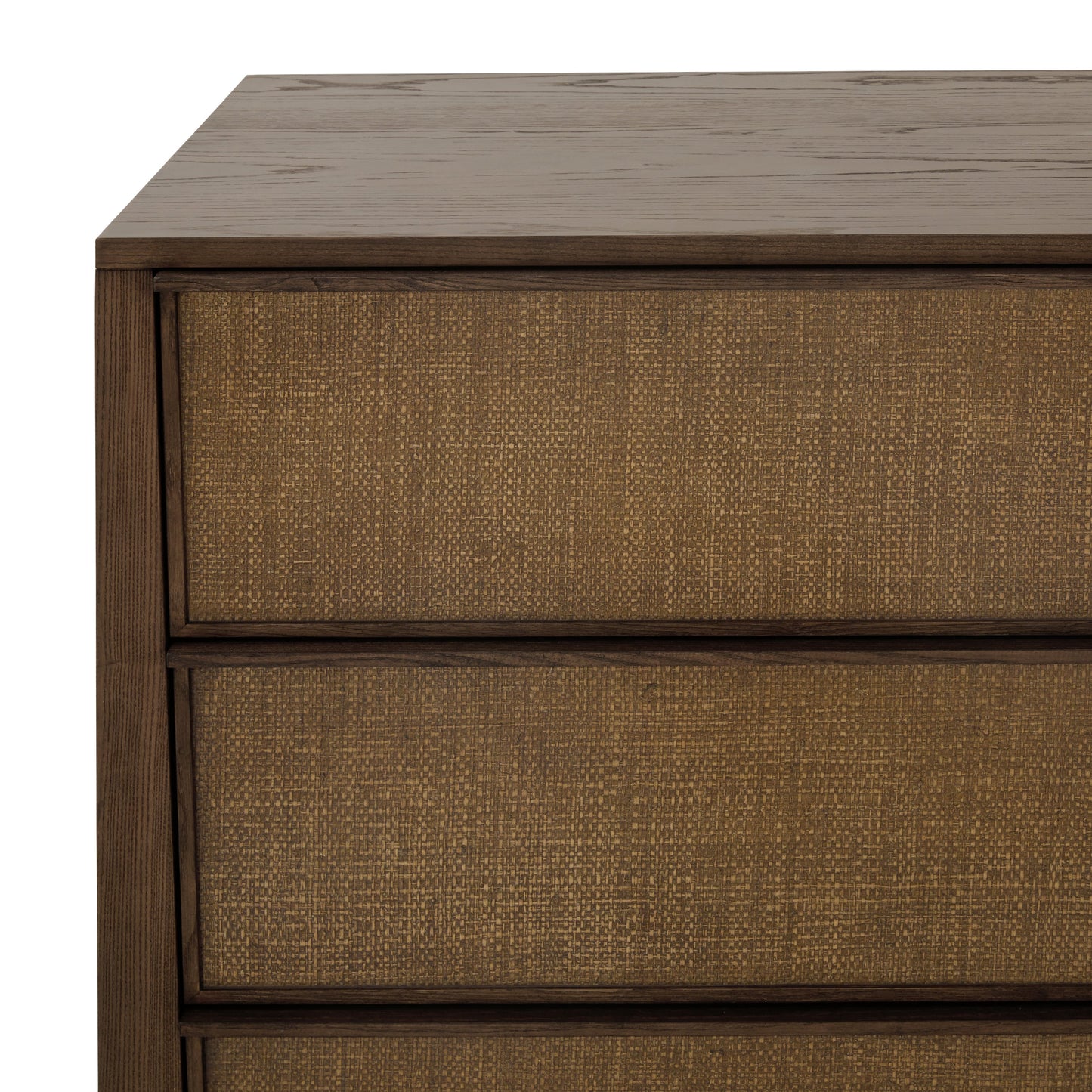 Commode JoJo Fletcher Sawyer en chêne et tissu d'herbe, marron