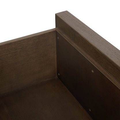 Commode JoJo Fletcher Sawyer en chêne et tissu d'herbe, marron