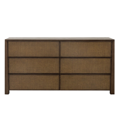 Commode JoJo Fletcher Sawyer en chêne et tissu d'herbe, marron