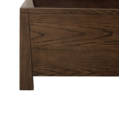 Lit JoJo Fletcher Sawyer en chêne et fibres végétales, marron - King