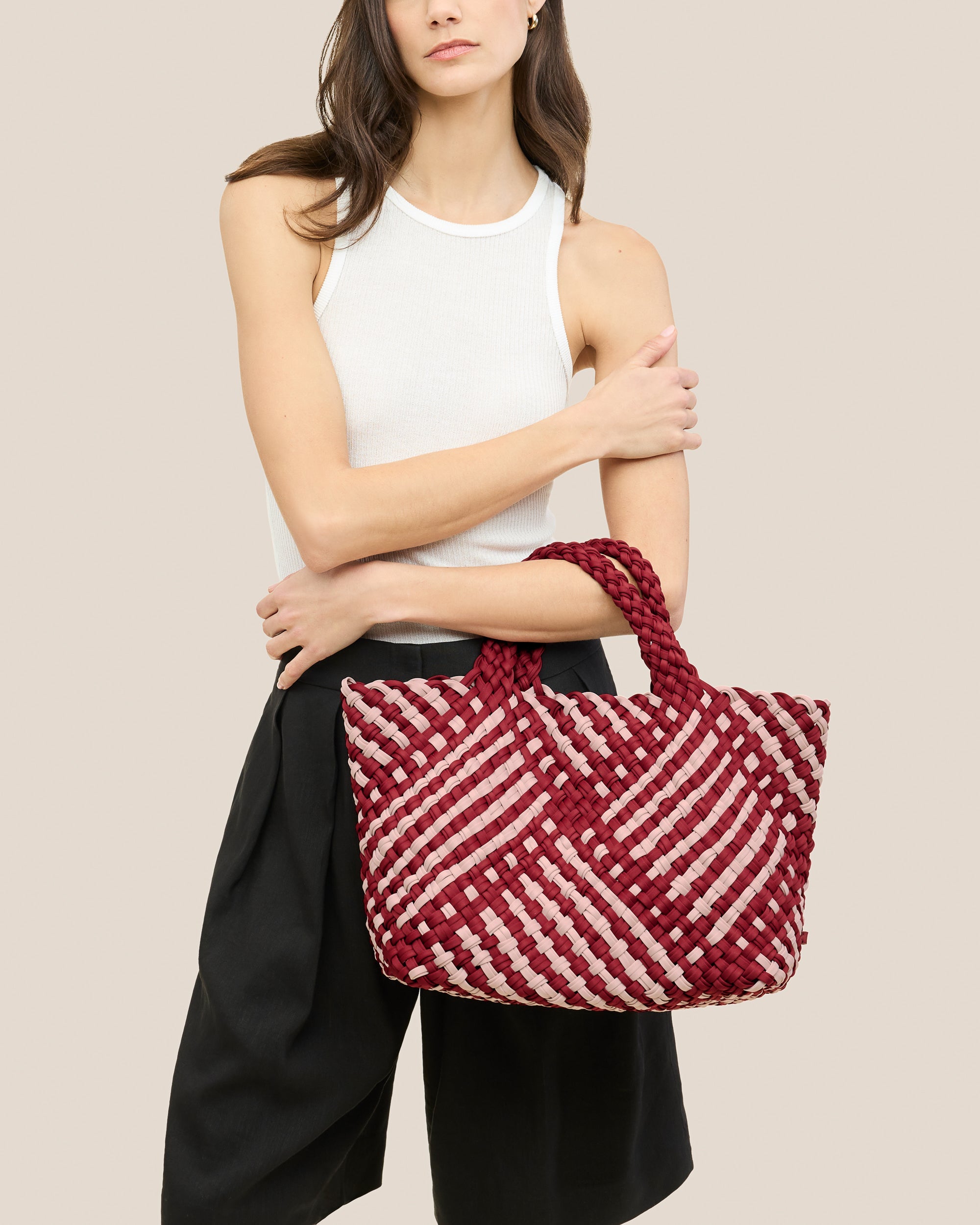 Sac fourre-tout moyen St. Barths à double tissage | Lychee