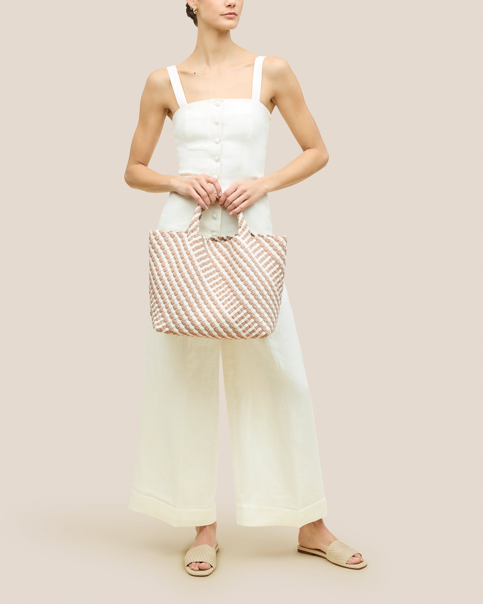 Sac fourre-tout moyen St. Barths à rayures géométriques | Mykonos