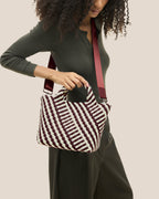 Petit cabas St. Barths à rayures géométriques | Roma