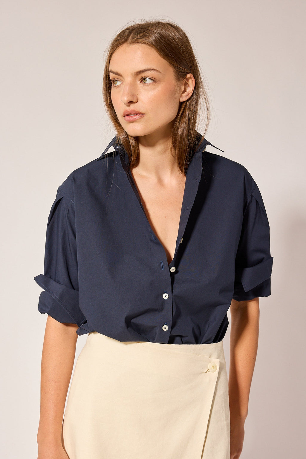 Chemise Isabel T.Line | Popeline bleu marine