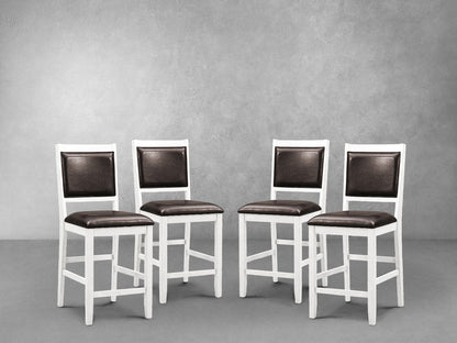 Tabourets de bar Walker en bois (lot de 4), blancs