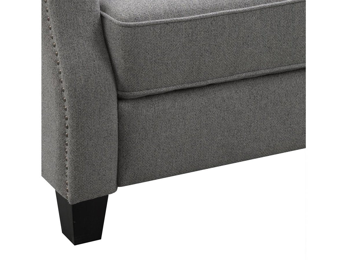 Fauteuil inclinable Calvin en tissu capitonné - Gris