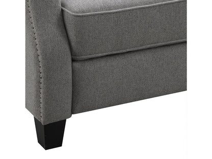 Fauteuil inclinable Calvin en tissu capitonné - Gris