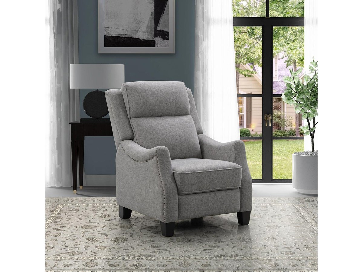 Fauteuil inclinable Calvin en tissu capitonné - Gris