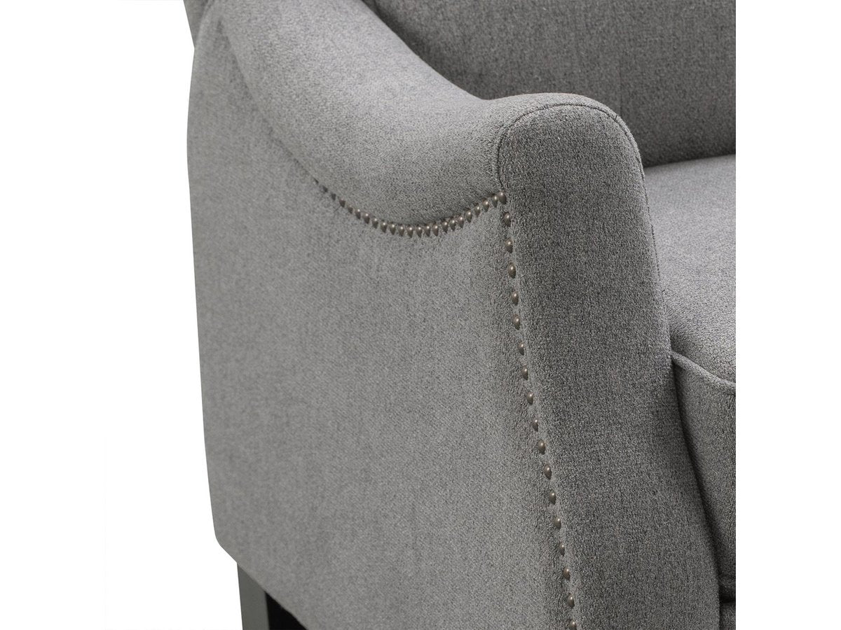 Fauteuil inclinable Calvin en tissu capitonné - Gris