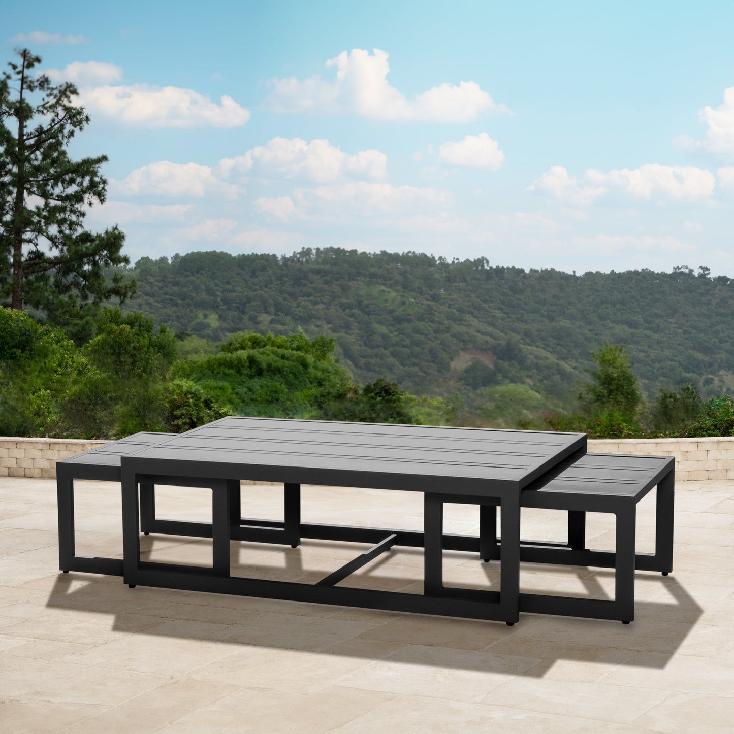 Ensemble de tables gigognes Torren 3 pièces - Blanc