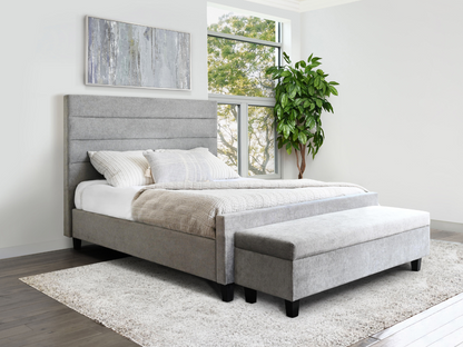 Banc capitonné Seneca - Gris