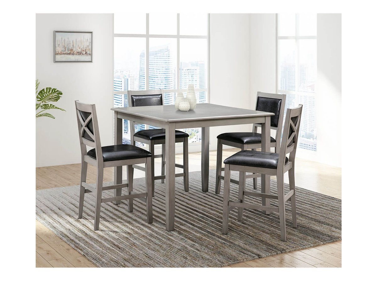 Table de comptoir haute Walker en bois - Grise