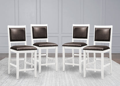 Tabourets de bar Walker en bois (lot de 4), blancs