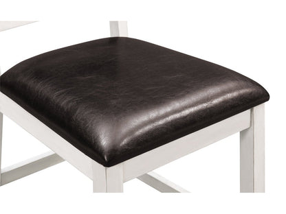 Ensemble de salle à manger Walker 5 pièces en bois, hauteur comptoir - Blanc