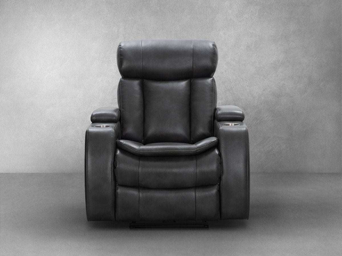 Fauteuil inclinable électrique Zayne en cuir noir