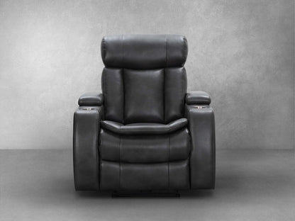Fauteuil inclinable électrique Zayne en cuir noir