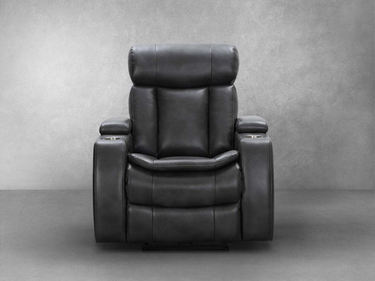 Fauteuil inclinable électrique Zayne en cuir noir