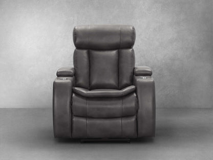 Fauteuil inclinable électrique Zayne en cuir gris