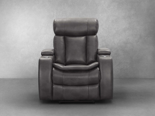 Fauteuil inclinable électrique Zayne en cuir gris