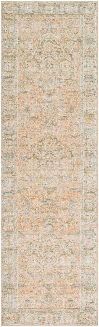 Tapis Becki Owens Renaissance fait main, corail et denim