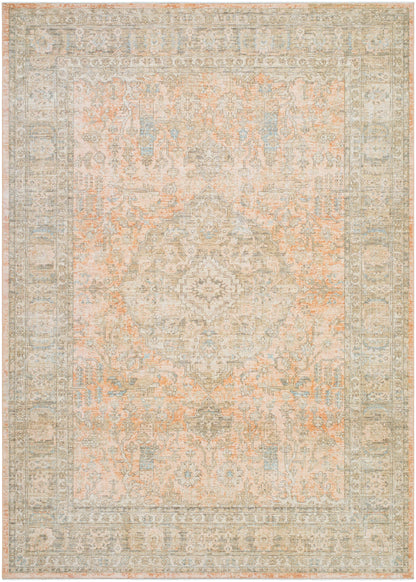 Tapis Becki Owens Renaissance fait main, corail et denim