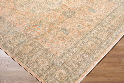 Tapis Becki Owens Renaissance fait main, corail et denim