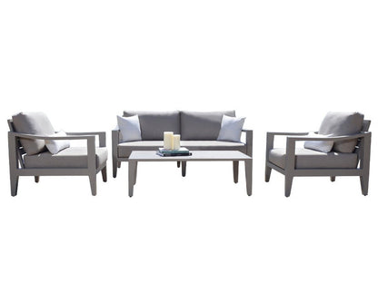Ensemble de salon de jardin 4 pièces Hyland Hills - Aluminium gris