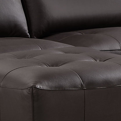 Canapé d'angle modulaire en cuir Teagan 6 pièces - Marron